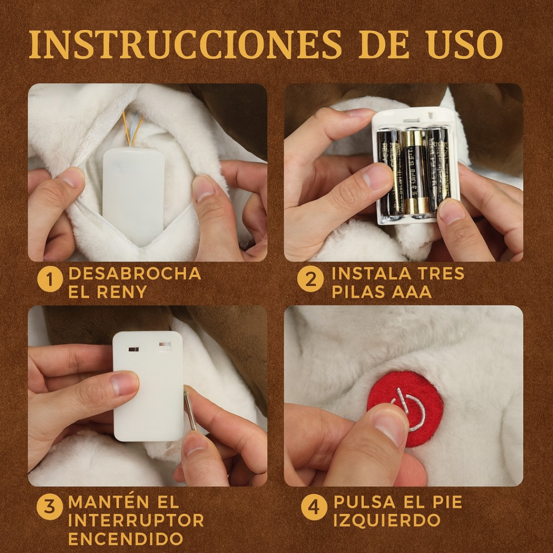 LumiReno ™ Reno de peluche que respira